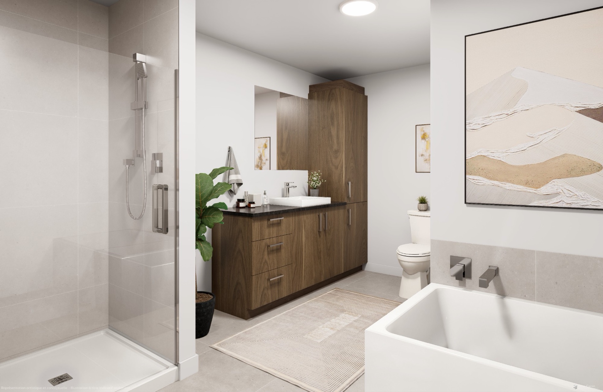 Salle de bain d'un appartement de Place Roc Pointe